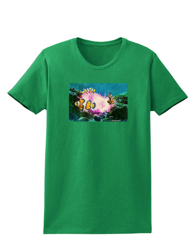 Clownfish Watercolor Womens Dark T-Shirt-TooLoud-Kelly-Green-X-Small-Davson Sales