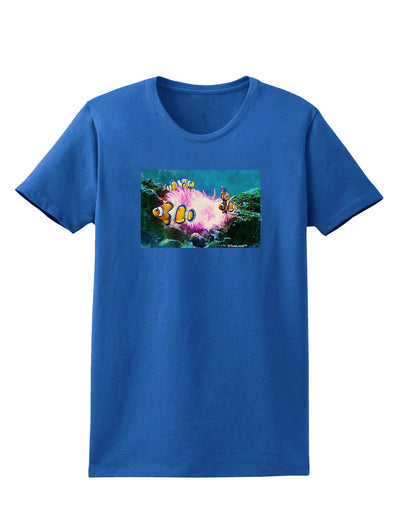 Clownfish Watercolor Womens Dark T-Shirt-TooLoud-Royal-Blue-X-Small-Davson Sales