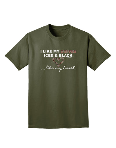 Coffee Iced and Black Adult Dark T-Shirt-Mens T-Shirt-TooLoud-Military-Green-Small-Davson Sales