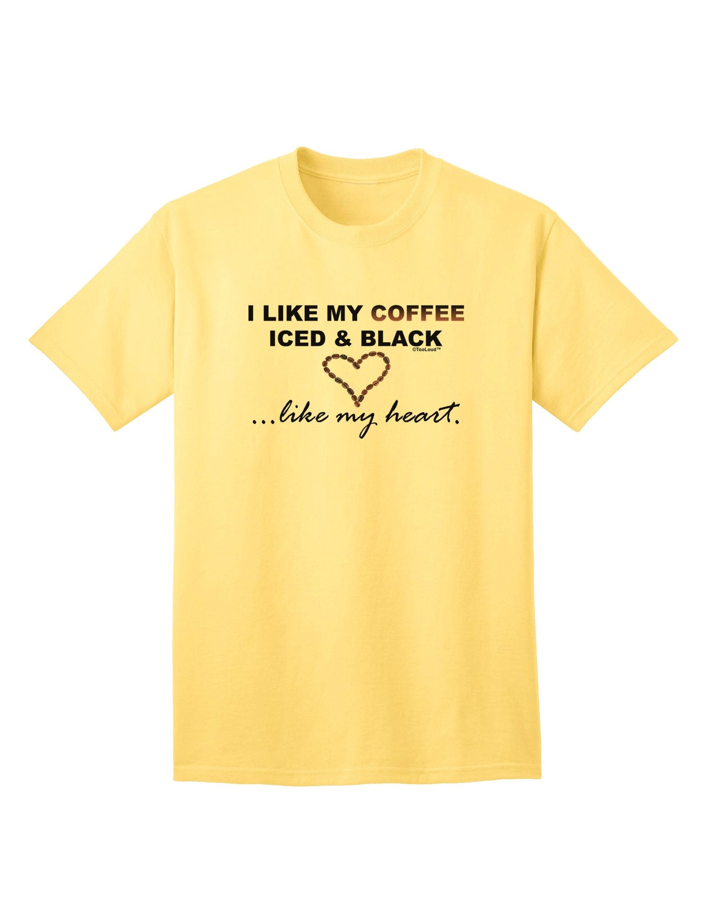 Coffee Iced and Black - Premium Adult T-Shirt for Coffee Enthusiasts-Mens T-shirts-TooLoud-Yellow-Small-Davson Sales