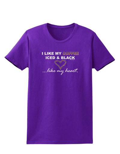 Coffee Iced and Black Womens Dark T-Shirt-TooLoud-Purple-X-Small-Davson Sales