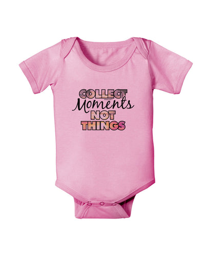 Collect Moments Not Things Baby Romper Bodysuit-Baby Romper-TooLoud-Pink-06-Months-Davson Sales