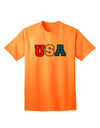 Collegiate USA Adult T-Shirt Collection-Mens T-shirts-TooLoud-Neon-Orange-Small-Davson Sales