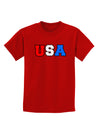 Collegiate USA Childrens Dark T-Shirt-Childrens T-Shirt-TooLoud-Red-X-Small-Davson Sales