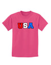 Collegiate USA Childrens Dark T-Shirt-Childrens T-Shirt-TooLoud-Sangria-X-Small-Davson Sales