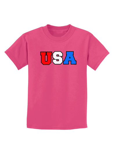 Collegiate USA Childrens Dark T-Shirt-Childrens T-Shirt-TooLoud-Sangria-X-Small-Davson Sales