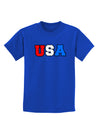 Collegiate USA Childrens Dark T-Shirt-Childrens T-Shirt-TooLoud-Royal-Blue-X-Small-Davson Sales