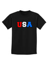 Collegiate USA Childrens Dark T-Shirt-Childrens T-Shirt-TooLoud-Black-X-Small-Davson Sales