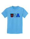 Collegiate USA Childrens T-Shirt-Childrens T-Shirt-TooLoud-Aquatic-Blue-X-Small-Davson Sales