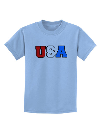 Collegiate USA Childrens T-Shirt-Childrens T-Shirt-TooLoud-Light-Blue-X-Small-Davson Sales