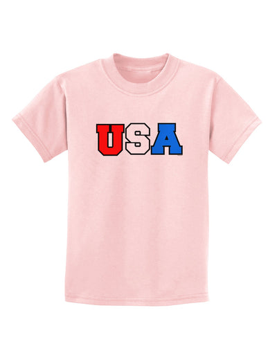 Collegiate USA Childrens T-Shirt-Childrens T-Shirt-TooLoud-PalePink-X-Small-Davson Sales