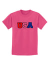 Collegiate USA Childrens T-Shirt-Childrens T-Shirt-TooLoud-Sangria-X-Small-Davson Sales