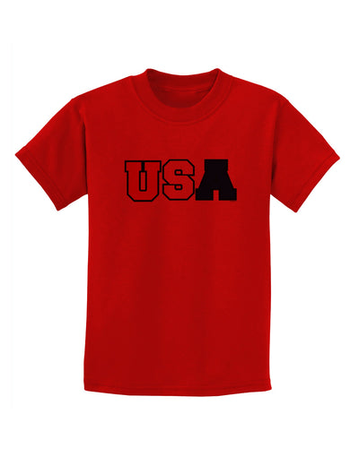 Collegiate USA Childrens T-Shirt-Childrens T-Shirt-TooLoud-Red-X-Small-Davson Sales