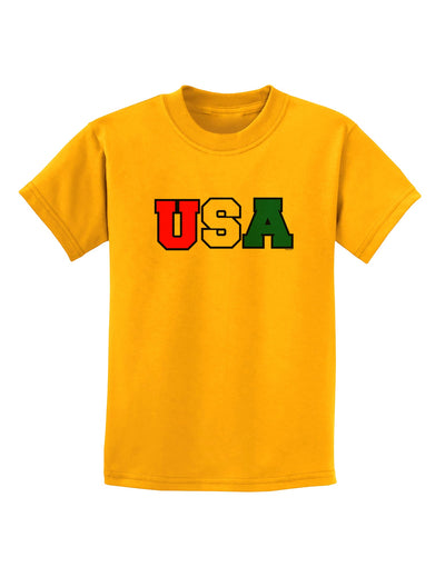 Collegiate USA Childrens T-Shirt-Childrens T-Shirt-TooLoud-Gold-X-Small-Davson Sales