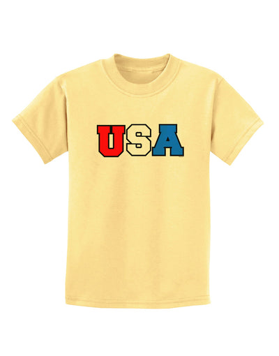 Collegiate USA Childrens T-Shirt-Childrens T-Shirt-TooLoud-Daffodil-Yellow-X-Small-Davson Sales