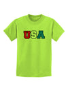 Collegiate USA Childrens T-Shirt-Childrens T-Shirt-TooLoud-Lime-Green-X-Small-Davson Sales