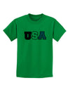 Collegiate USA Childrens T-Shirt-Childrens T-Shirt-TooLoud-Kelly-Green-X-Small-Davson Sales