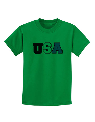 Collegiate USA Childrens T-Shirt-Childrens T-Shirt-TooLoud-Kelly-Green-X-Small-Davson Sales