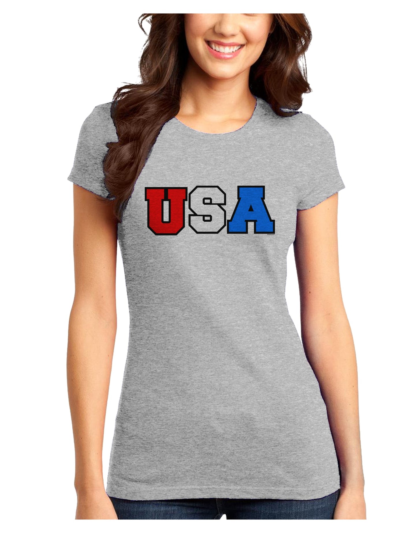 Collegiate USA Juniors T-Shirt-Womens Juniors T-Shirt-TooLoud-Ash-Gray-Juniors Fitted XS-Davson Sales