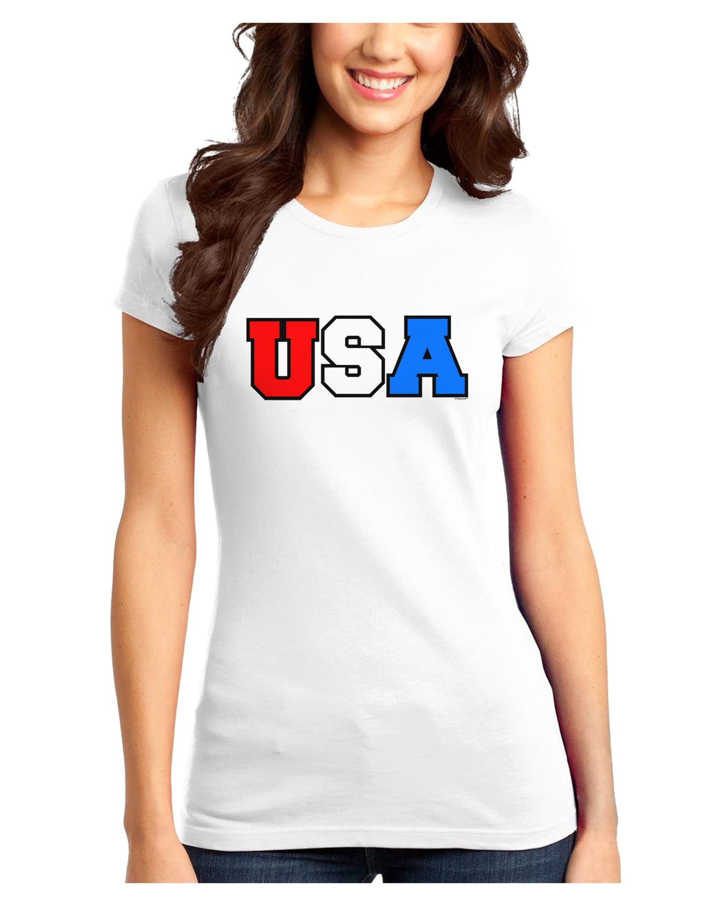 Collegiate USA Juniors T-Shirt-Womens Juniors T-Shirt-TooLoud-White-Juniors Fitted XS-Davson Sales