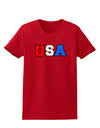 Collegiate USA Womens Dark T-Shirt-TooLoud-Red-X-Small-Davson Sales