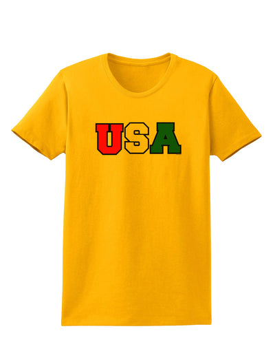 Collegiate USA Womens T-Shirt-Womens T-Shirt-TooLoud-Gold-X-Small-Davson Sales