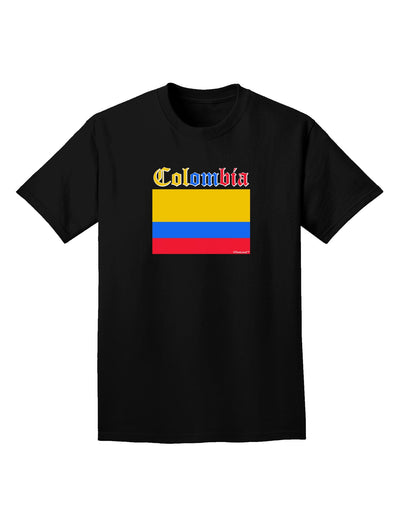 Colombia Flag Adult Dark T-Shirt-Mens T-Shirt-TooLoud-Black-Small-Davson Sales