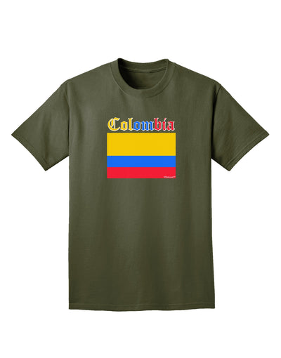 Colombia Flag Adult Dark T-Shirt-Mens T-Shirt-TooLoud-Military-Green-Small-Davson Sales