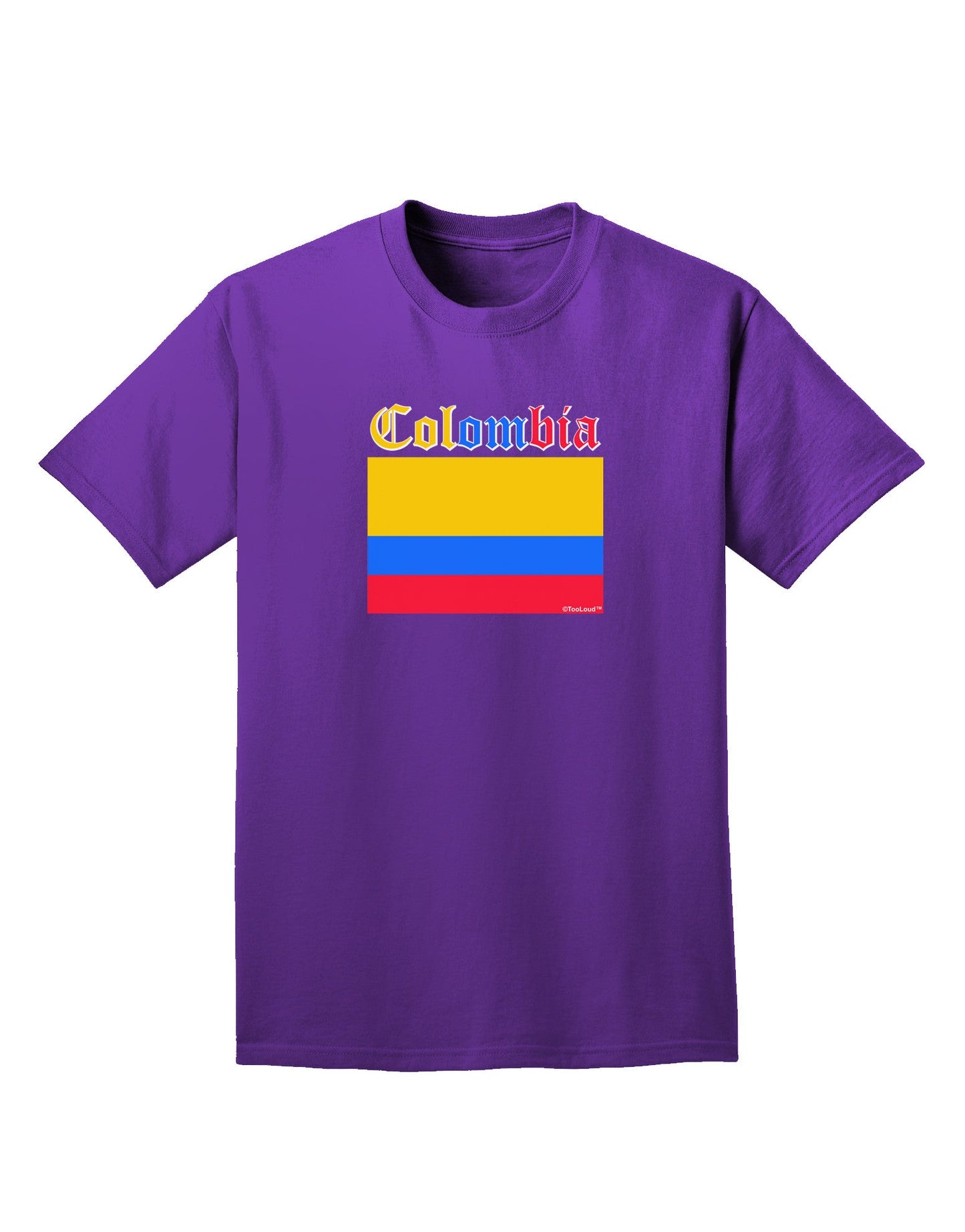 Colombia Flag Adult Dark T-Shirt-Mens T-Shirt-TooLoud-Purple-Small-Davson Sales