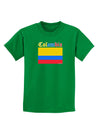 Colombia Flag Childrens Dark T-Shirt-Childrens T-Shirt-TooLoud-Kelly-Green-X-Small-Davson Sales