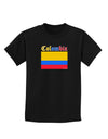 Colombia Flag Childrens Dark T-Shirt-Childrens T-Shirt-TooLoud-Black-X-Small-Davson Sales