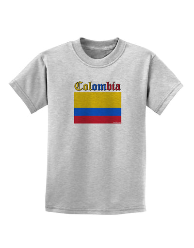 Colombia Flag Childrens T-Shirt-Childrens T-Shirt-TooLoud-AshGray-X-Small-Davson Sales