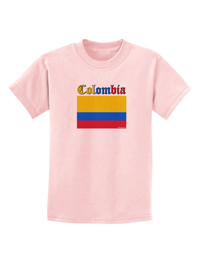 Colombia Flag Childrens T-Shirt-Childrens T-Shirt-TooLoud-PalePink-X-Small-Davson Sales