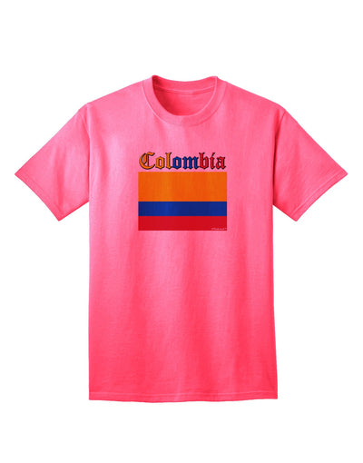 Colombia Flag Inspired Adult T-Shirt - A Patriotic Fashion Statement-Mens T-shirts-TooLoud-Neon-Pink-Small-Davson Sales