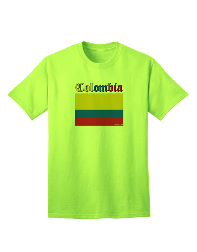 Colombia Flag Inspired Adult T-Shirt - A Patriotic Fashion Statement-Mens T-shirts-TooLoud-Neon-Green-Small-Davson Sales
