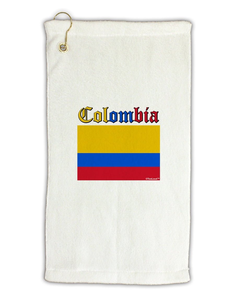 Colombia Flag Micro Terry Gromet Golf Towel 16 x 25 inch-Golf Towel-TooLoud-White-Davson Sales