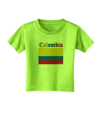 Colombia Flag Toddler T-Shirt-Toddler T-Shirt-TooLoud-Lime-Green-2T-Davson Sales