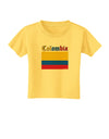 Colombia Flag Toddler T-Shirt-Toddler T-Shirt-TooLoud-Yellow-2T-Davson Sales