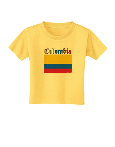 Colombia Flag Toddler T-Shirt-Toddler T-Shirt-TooLoud-Yellow-2T-Davson Sales