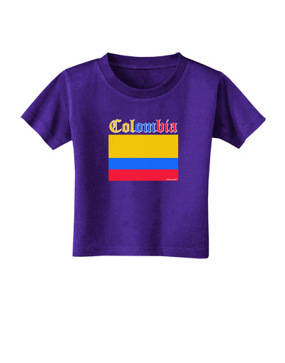 Colombia Flag Toddler T-Shirt Dark-Toddler T-Shirt-TooLoud-Purple-2T-Davson Sales