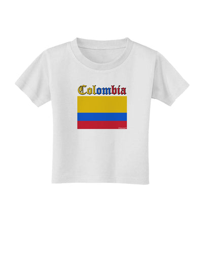 Colombia Flag Toddler T-Shirt-Toddler T-Shirt-TooLoud-White-2T-Davson Sales