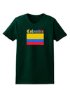 Colombia Flag Womens Dark T-Shirt-TooLoud-Forest-Green-Small-Davson Sales