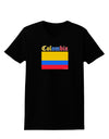 Colombia Flag Womens Dark T-Shirt-TooLoud-Black-X-Small-Davson Sales