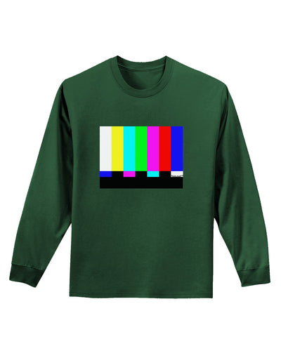 Color Bars Test Signal Adult Long Sleeve Dark T-Shirt-TooLoud-Dark-Green-Small-Davson Sales