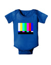 Color Bars Test Signal Baby Romper Bodysuit Dark-Baby Romper-TooLoud-Royal-Blue-06-Months-Davson Sales