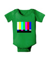 Color Bars Test Signal Baby Romper Bodysuit Dark-Baby Romper-TooLoud-Clover-Green-06-Months-Davson Sales