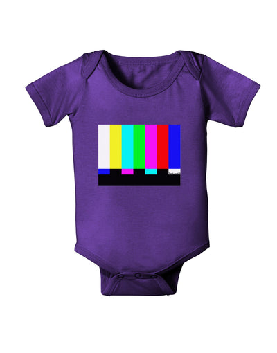 Color Bars Test Signal Baby Romper Bodysuit Dark-Baby Romper-TooLoud-Purple-06-Months-Davson Sales