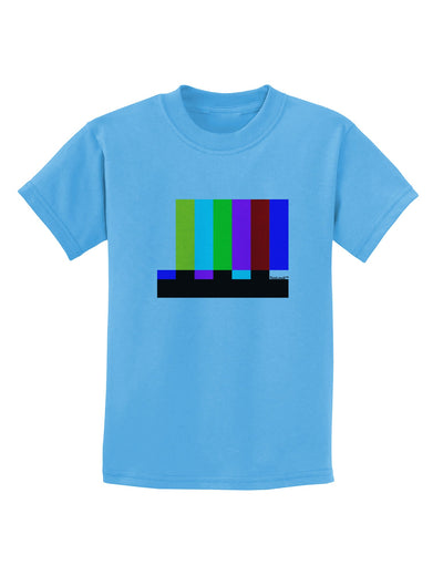 Color Bars Test Signal Childrens T-Shirt-Childrens T-Shirt-TooLoud-Aquatic-Blue-X-Small-Davson Sales