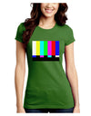 Color Bars Test Signal Juniors Crew Dark T-Shirt-T-Shirts Juniors Tops-TooLoud-Kiwi-Green-Juniors Fitted Small-Davson Sales