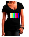 Color Bars Test Signal Juniors V-Neck Dark T-Shirt-Womens V-Neck T-Shirts-TooLoud-Black-Juniors Fitted Small-Davson Sales